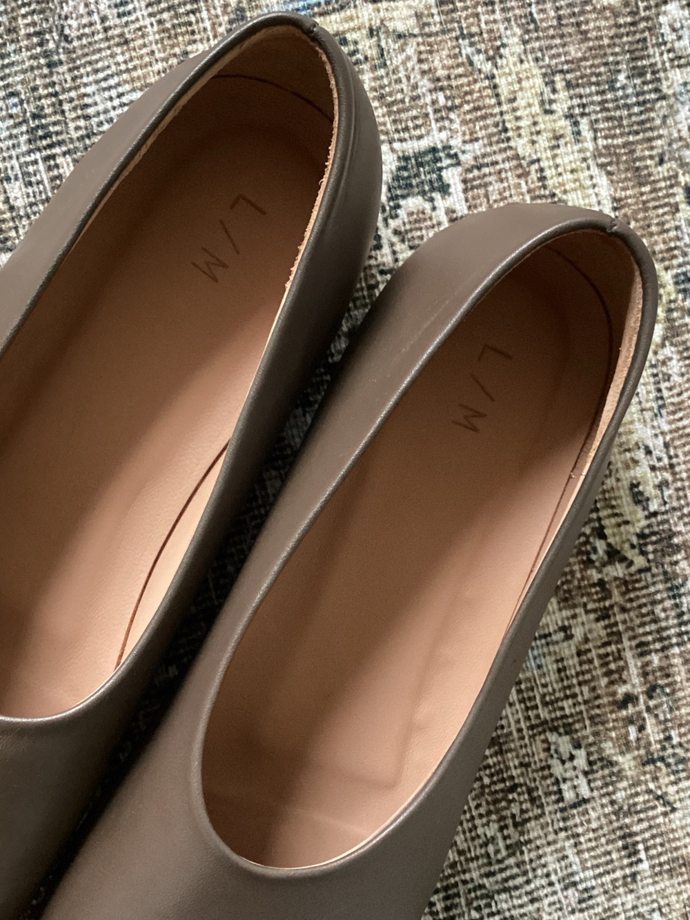 Lauren Manoogian Brown Leather Mono Rounded Toe Flats - Picture 6 of 8
